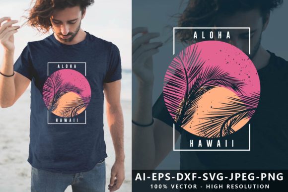 Aloha Hawaii Trendy Graphic T-Shirt Graphics & Illustrations