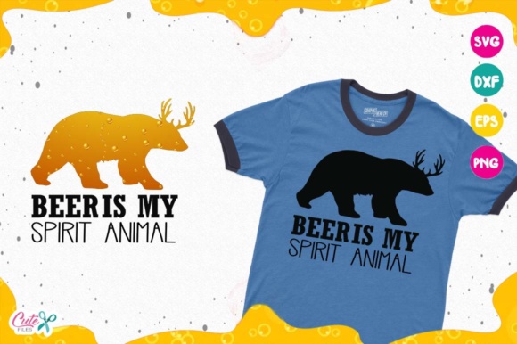 Beer Spirit Animal SVG: Graphics for T-Shirt Designs
