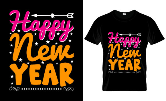 New Year T-shirt and Mug Design 05 Graphics & Print Templates