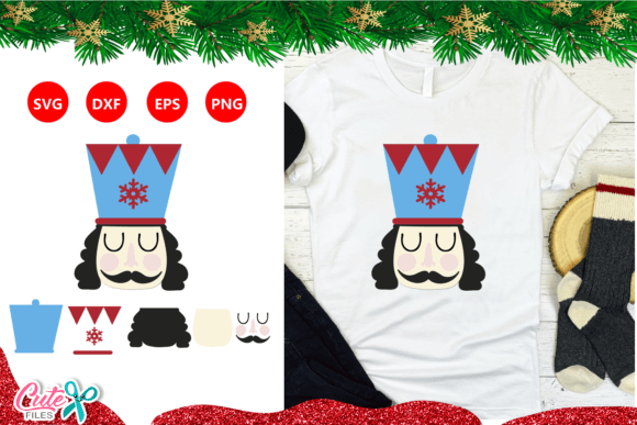 Nutcracker Face, Snowflake, Mustache Christmas Graphics