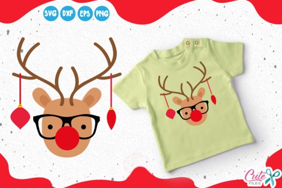 Reindeer Face Graphics for T-Shirt Designs
