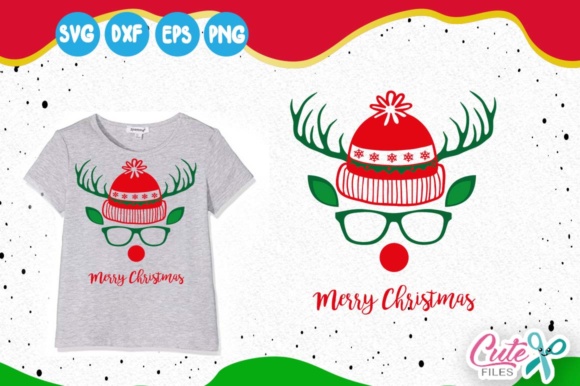 Reinder Face, Santa Hat Svg for T-Shirt Designs